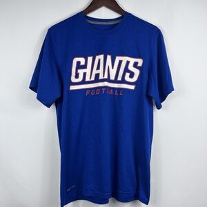 Nike Men's M Dri-Fit Giants Shirt NFL OnField Blue Sideline Game Day NY Football